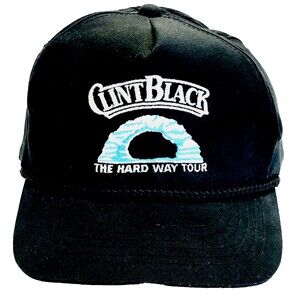 Clint Black Vintage Snapback Cap RARE Hard Way Tour '92 Black Country Western